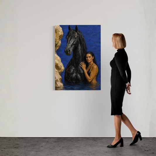 MEDITERRANEAN STUDIES — Black Tide by LunarHeartCo, mediterranean canvas artwork — product image 2 of 20
