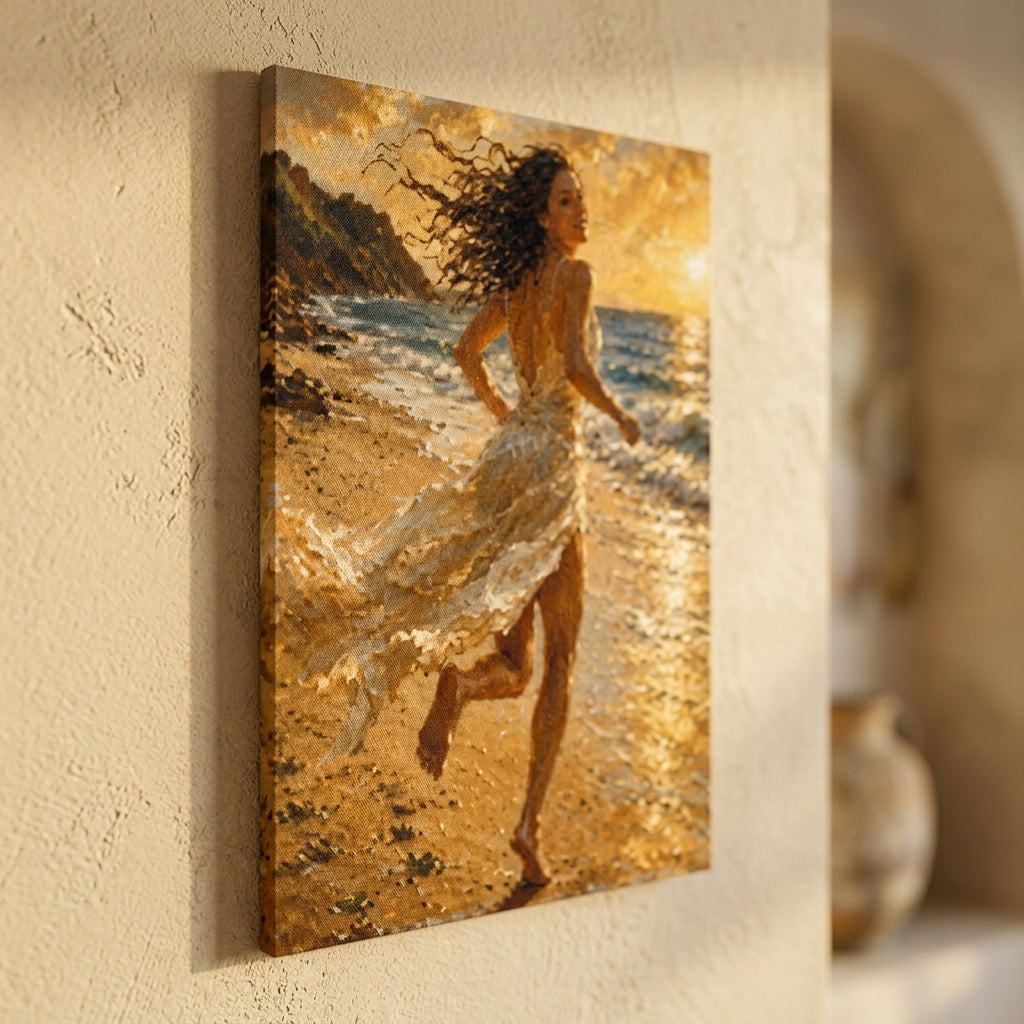 Gallery-wrapped canvas detail of The Wild Light with artwork continuing around the edges.
