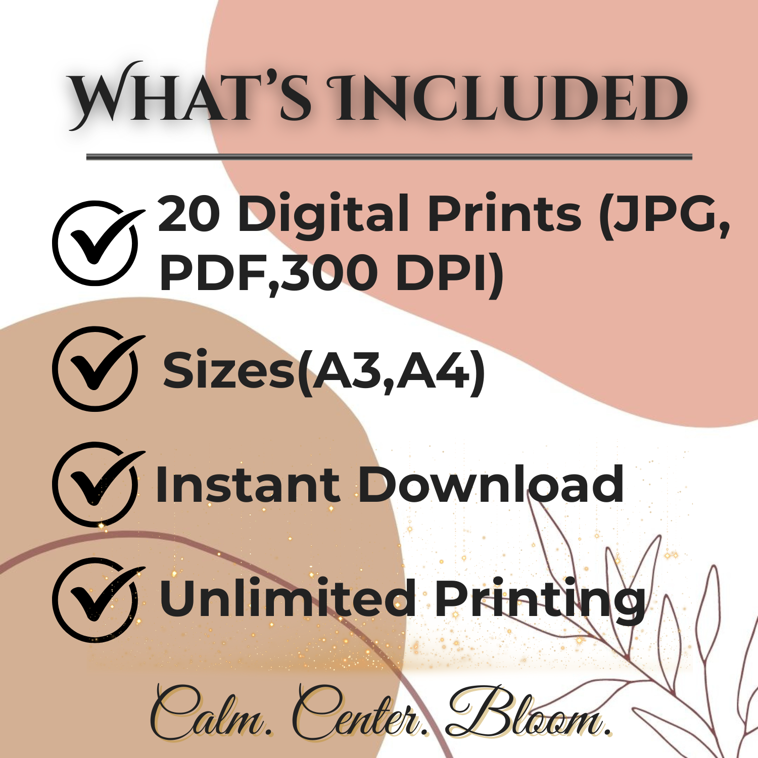 Daily Calm Wall Art Bundle (20 Prints) | Botanical Affirmation Posters | Mindful Digital Download 🌿✨ - LunarHeartCo