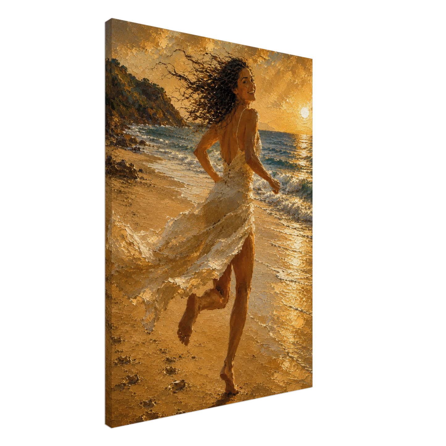 Gallery-wrapped canvas detail of The Wild Light with artwork continuing around the edges.