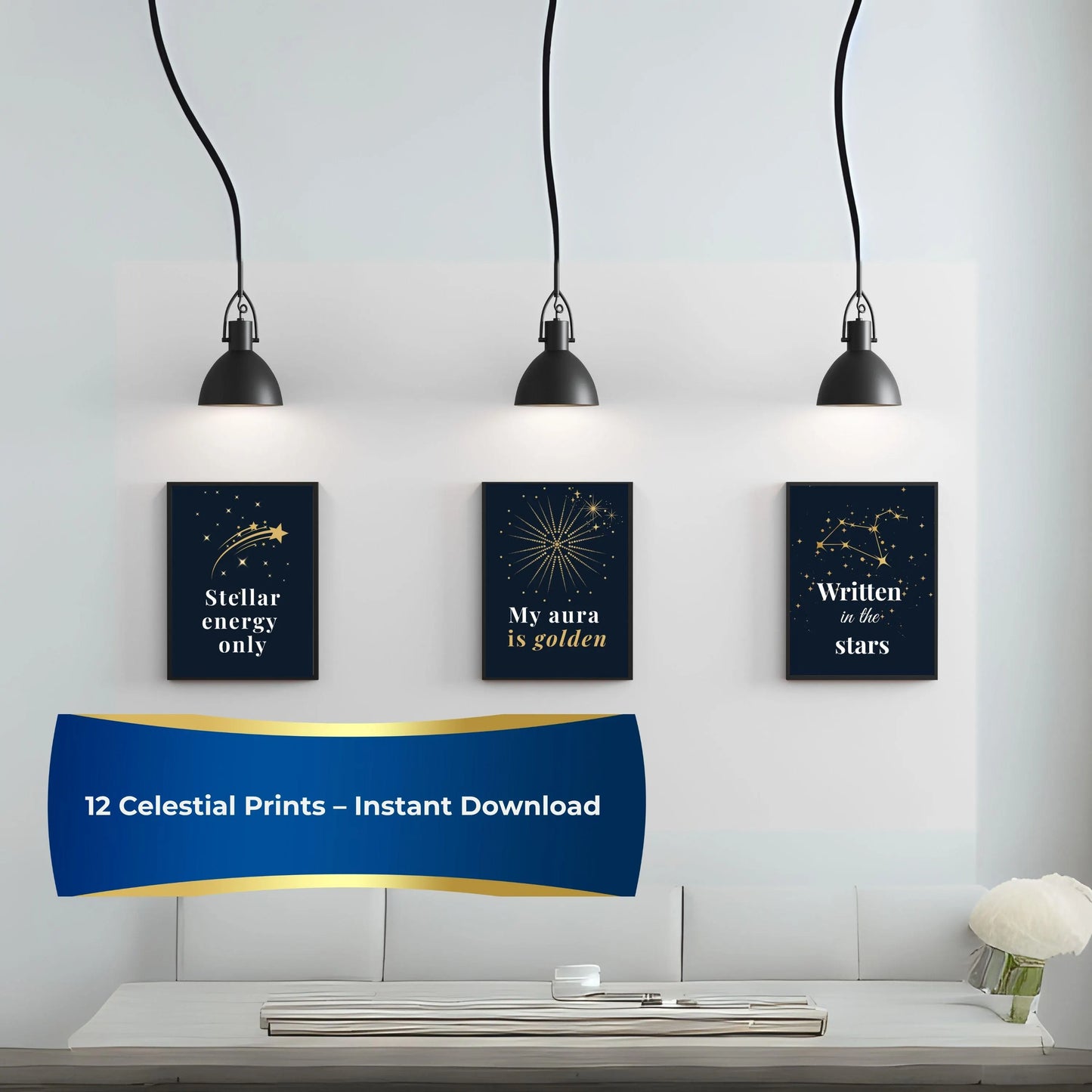 Celestial Self-Love Wall Art Bundle (12 Prints) | Feminine Quote Posters with Cosmic Designs | Digital Download ✨🌙 - LunarHeartCo