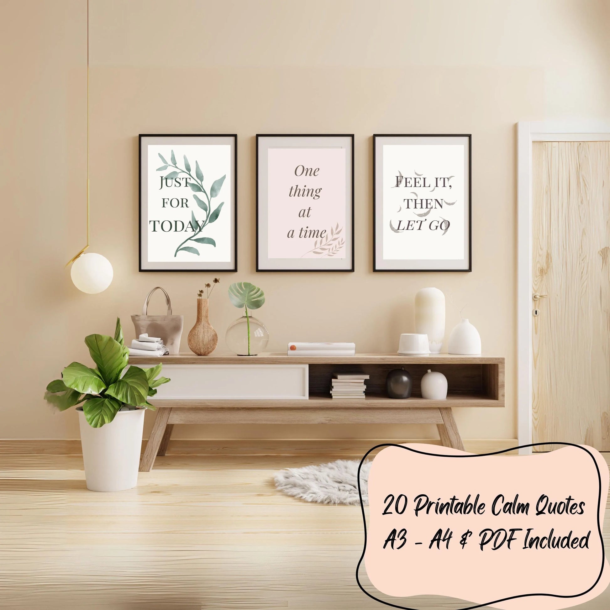 Daily Calm Wall Art Bundle (20 Prints) | Botanical Affirmation Posters | Mindful Digital Download 🌿✨ - LunarHeartCo