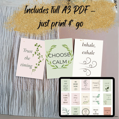 Daily Calm Wall Art Bundle (20 Prints) | Botanical Affirmation Posters | Mindful Digital Download 🌿✨ - LunarHeartCo