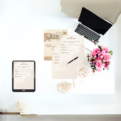 30-Day Self-Discovery Journal — Guided Healing Workbook for Women (Digital PDF + Wire-O Printed Edition) - LunarHeartCo