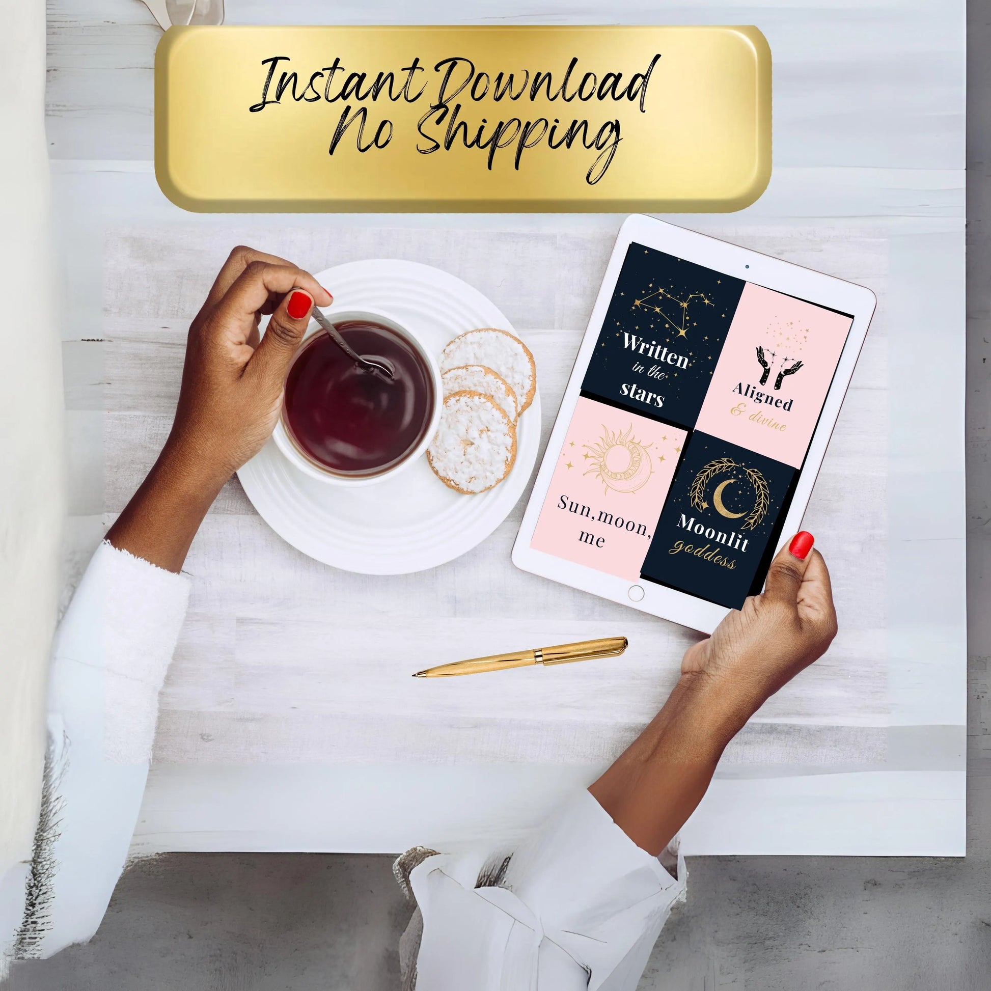 Celestial Self-Love Wall Art Bundle (12 Prints) | Feminine Quote Posters with Cosmic Designs | Digital Download ✨🌙 - LunarHeartCo