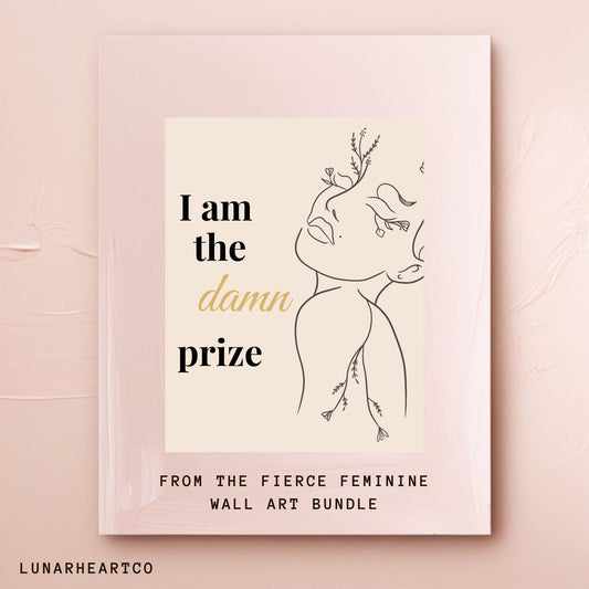 Fierce Feminine Wall Art Bundle (20 Prints) | Self-Love & Empowerment Quotes | Bold Digital Download ✨💎 - LunarHeartCo