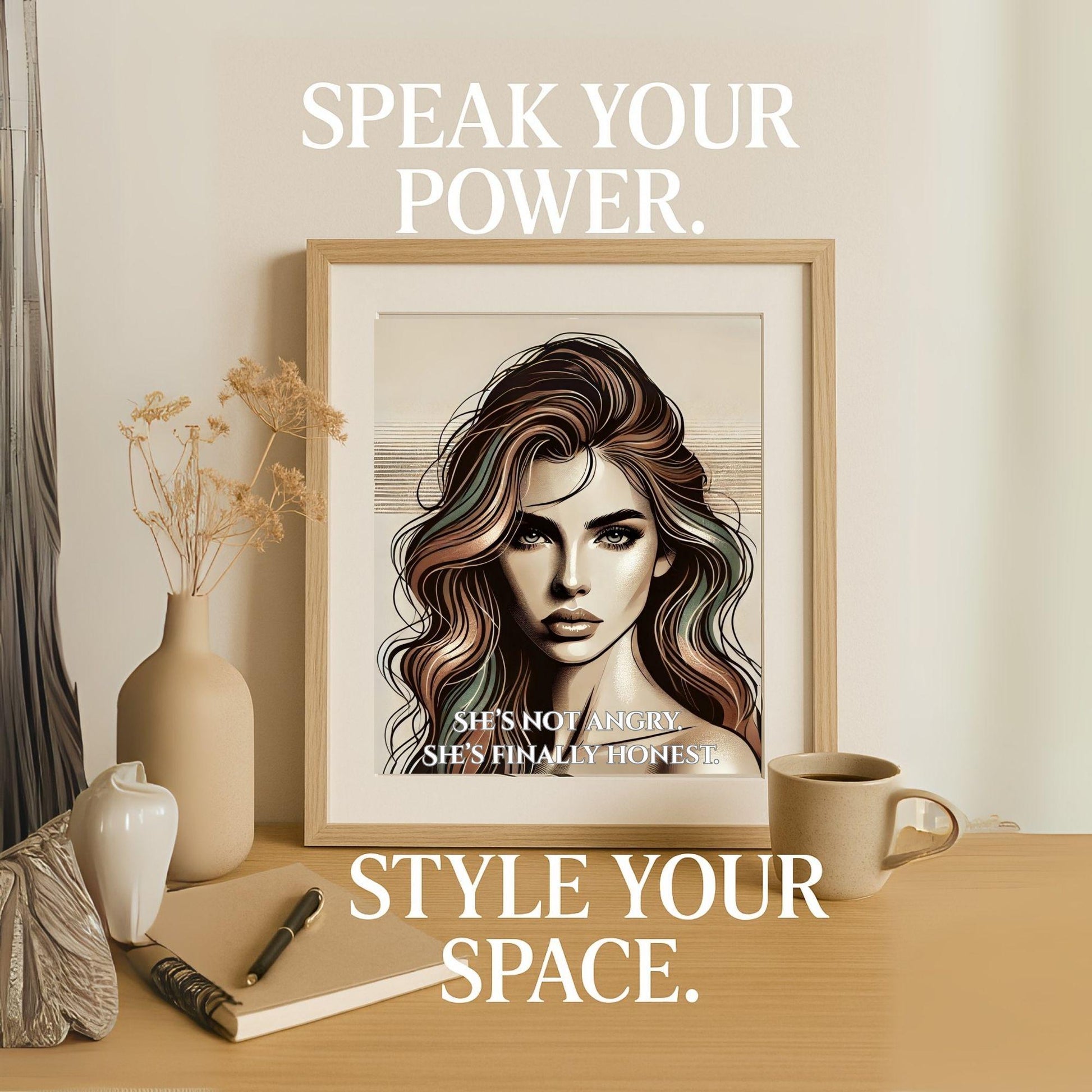 Fierce Woman Wall Art Bundle (10 Prints) | Feminine Empowerment Portrait Quotes | Printable Digital Décor 💋✨ - LunarHeartCo