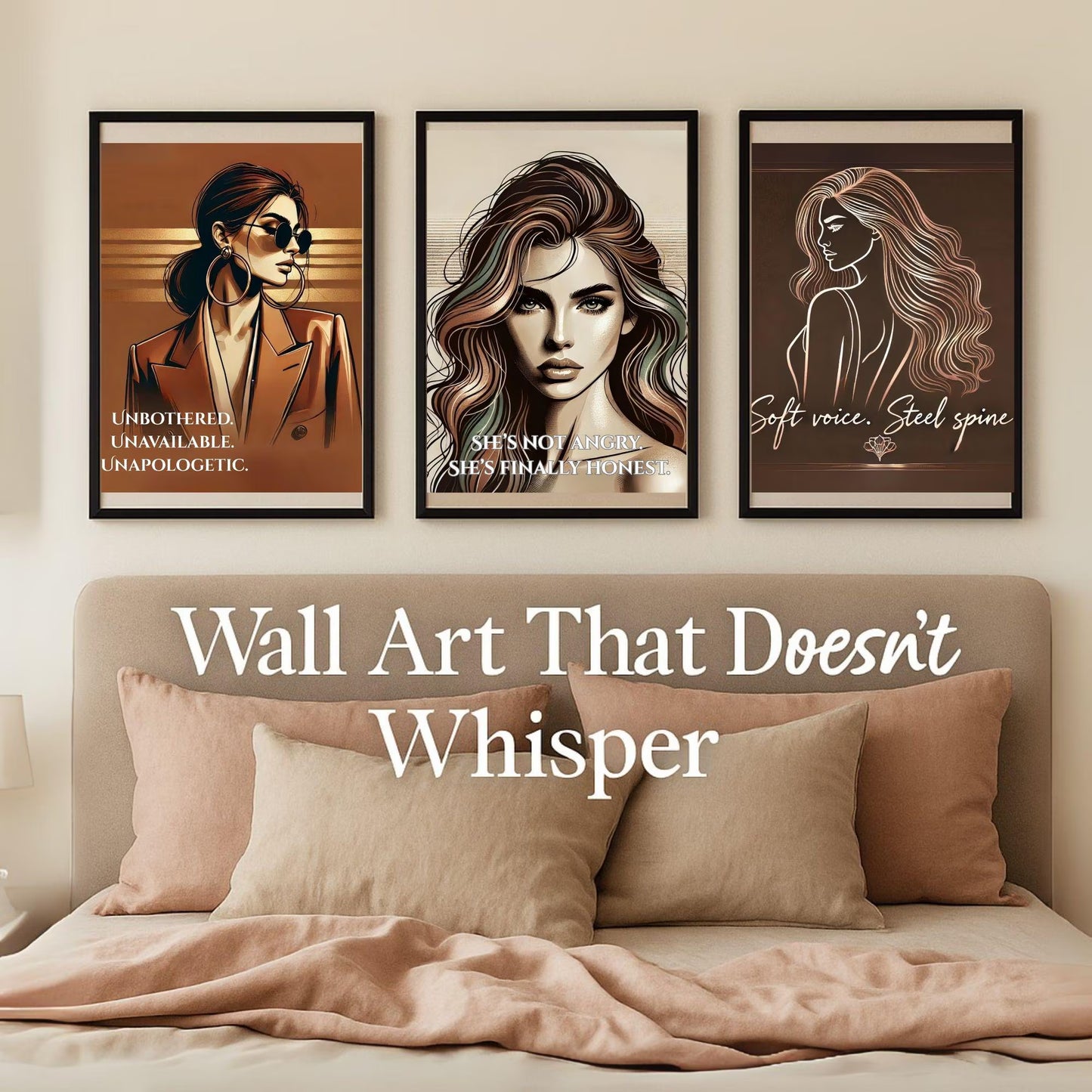 Fierce Woman Wall Art Bundle (10 Prints) | Feminine Empowerment Portrait Quotes | Printable Digital Décor 💋✨ - LunarHeartCo