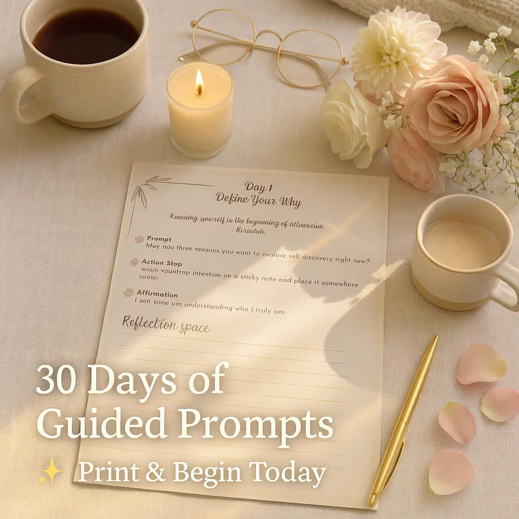 30-Day Self-Discovery Journal — Guided Healing Workbook for Women (Digital PDF + Wire-O Printed Edition) - LunarHeartCo