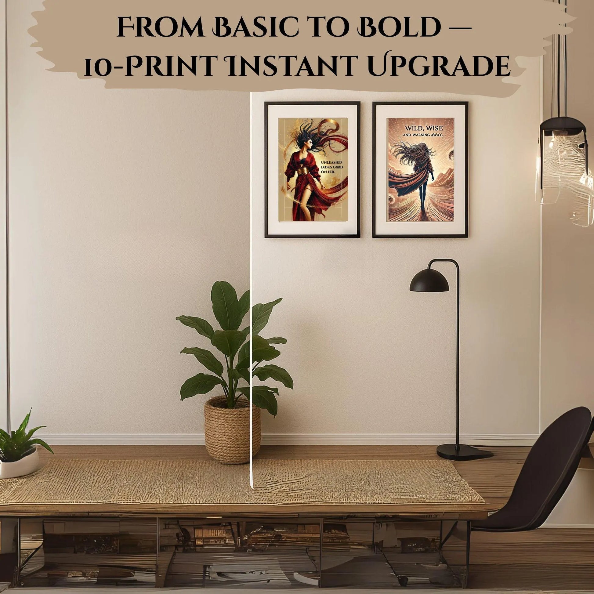 Fierce Woman Wall Art Set 2 (10 Prints) | Bold Feminine Quotes | Printable Digital PDF Bundle 💎✨ - LunarHeartCo