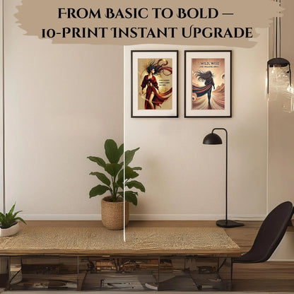 Fierce Woman Wall Art Set 2 (10 Prints) | Bold Feminine Quotes | Printable Digital PDF Bundle 💎✨ - LunarHeartCo