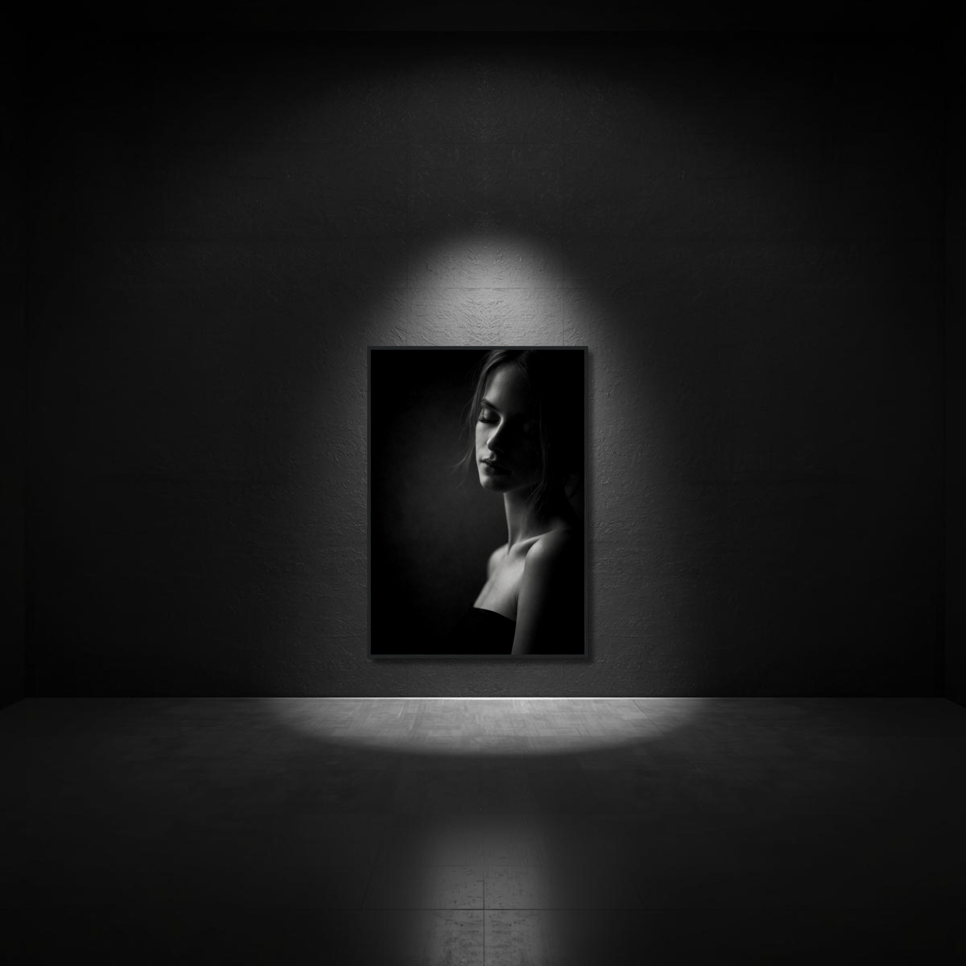 Framed editorial fine art print titled "Stillness" from LunarHeartCo's Muse IV collection, featuring abstract, calming wall art.