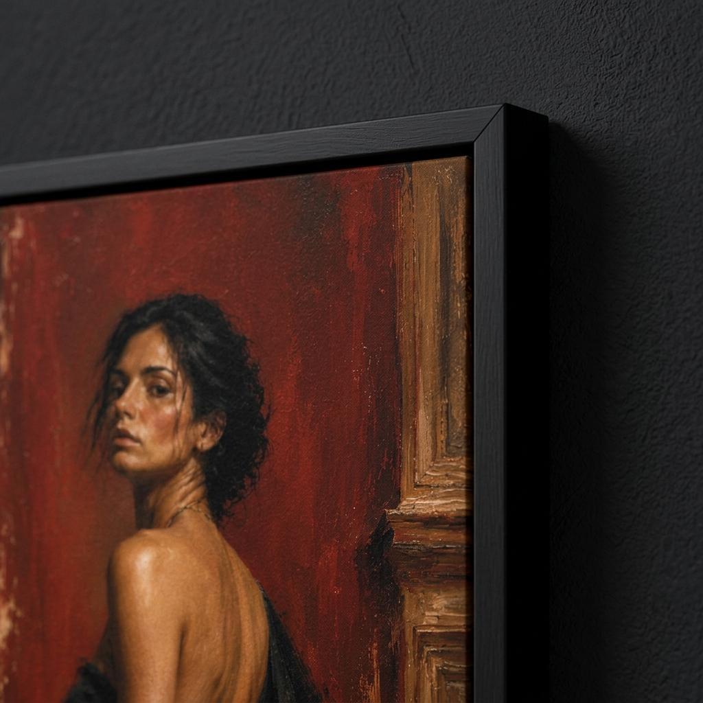 Framed art print "Figure Study IX — Defiance" by LunarHeartCo featuring a detailed artistic figure study in a sleek frame.